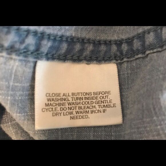 Basic Editions 2XL Blue Cotton Shirt - Picture 4 of 4